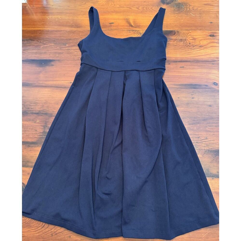 Susana Monaco Navy Blue A Line Ponte Tank Skater Flounce Dress Size XS